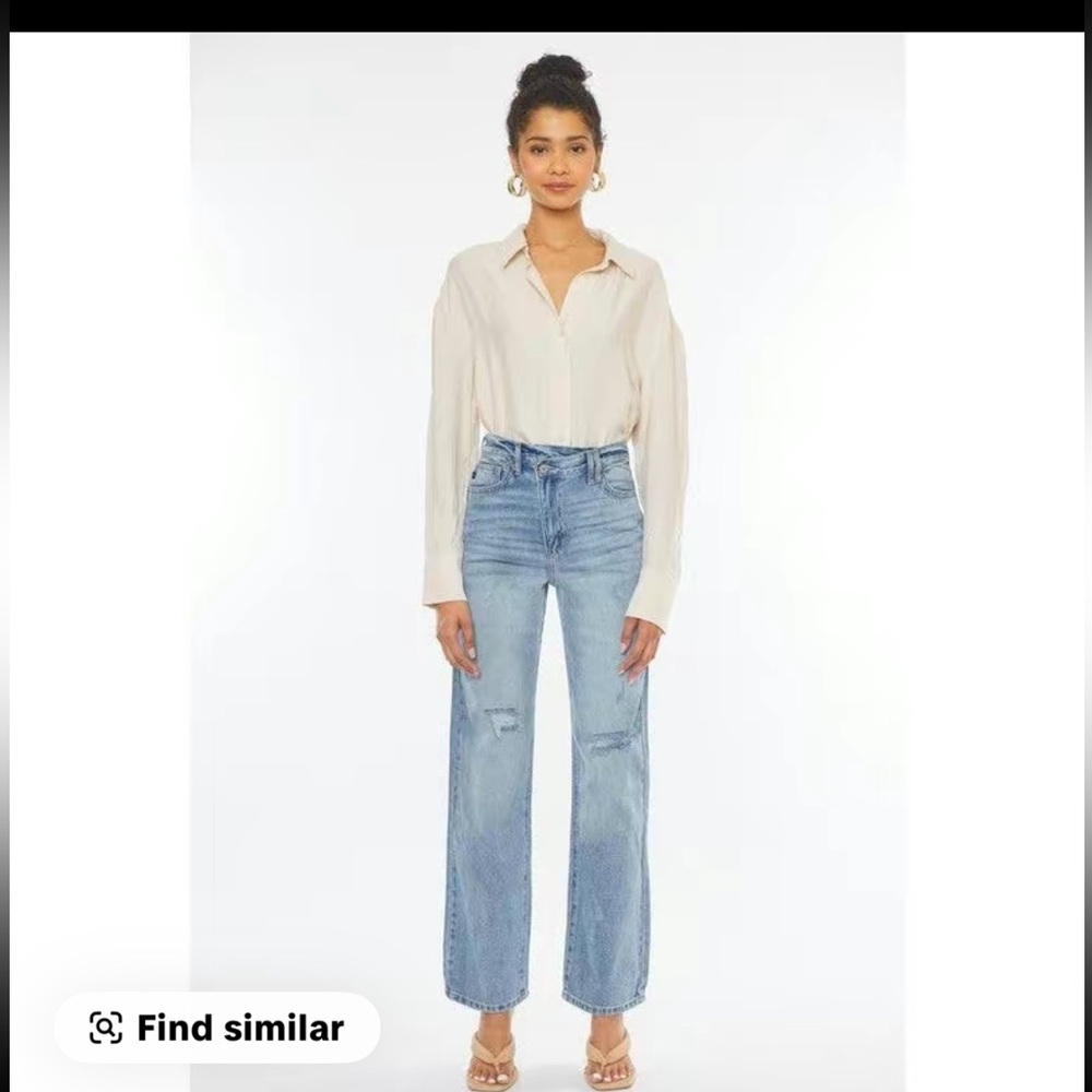 KanCan 90s Wide Leg Blue Women's Jeans